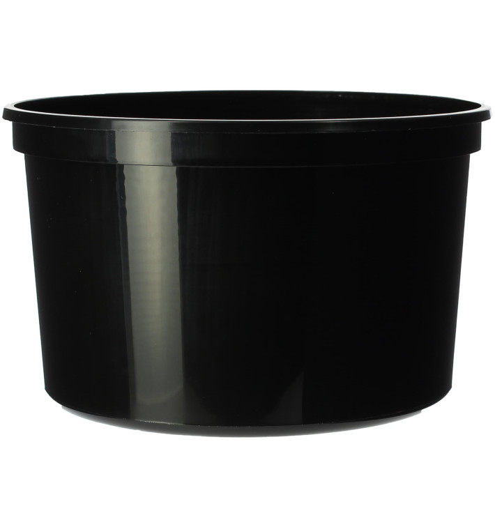 Plastic deli Container zwart PP 500ml Ø11,5cm (500 stuks) Plastic deli Container zwart PP 500ml Ø11,5cm (500 stuks)