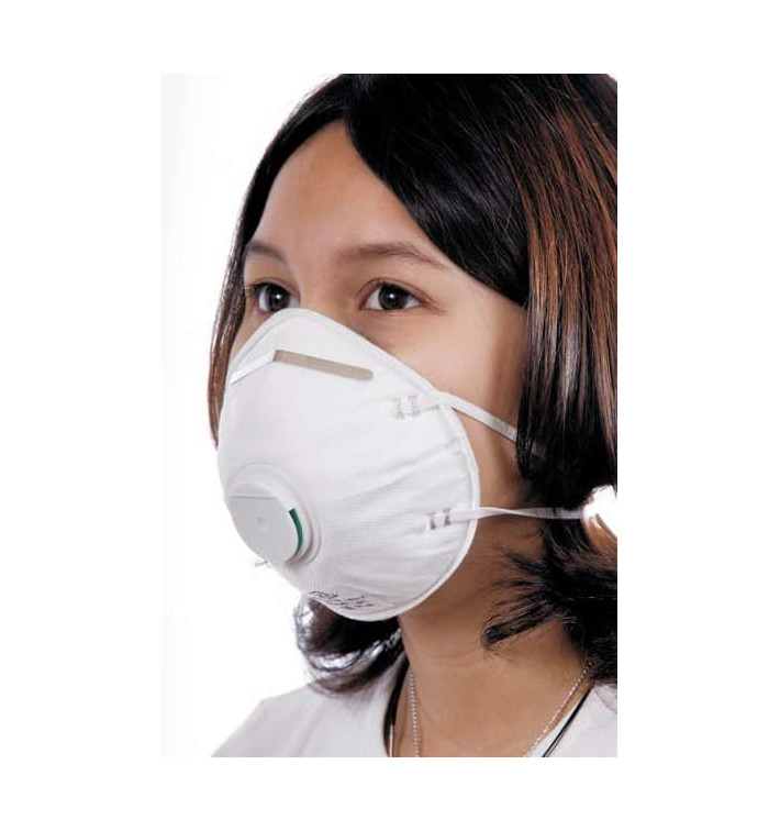 Wegwerp stofmasker met Ventiel wit FFP2 Wegwerp stofmasker met Ventiel wit FFP2