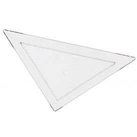 Plastic PS proefschotel Driehoekige vorm 5x10cm (8 stuks) 