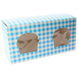 Papieren Cake vorm zak 2 Slots blauw 19,5x10x7,5cm (160 stuks)