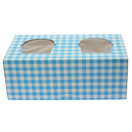 Papieren Cake vorm zak 2 Slot blauw 19,5x10x7,5cm (20 stuks) 