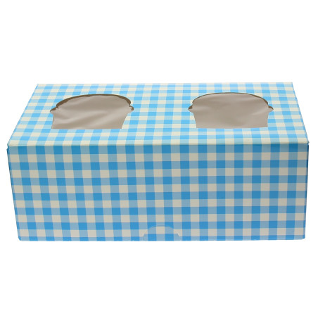Papieren Cake vorm zak 2 Slot blauw 19,5x10x7,5cm (20 stuks) 