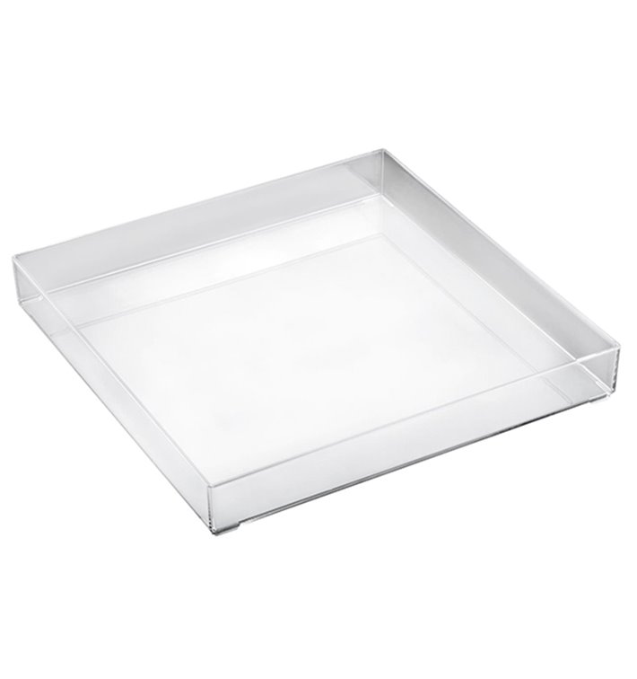 Plastic dienblad transparant 30x30cm (1 stuk) Plastic dienblad transparant 30x30cm (1 stuk)