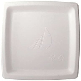 Suikerriet bord Vierkant wit 17 cm (1000 stuks)