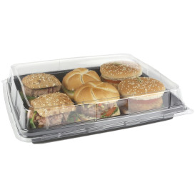 Plastic dienblad Rechthoekige vorm zwart 31,6x25,6x4cm (25 stuks) 