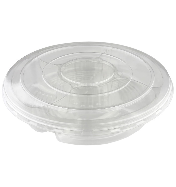 Plastic Kom PET met Deksel 5C Ø35x7cm (50 stuks) Plastic Kom PET met Deksel 5C Ø35x7cm (50 stuks)
