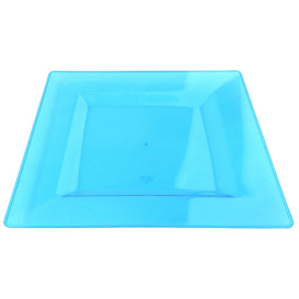 Plastic bord Vierkant extra sterk turkoois 20x20cm (88 stuks)