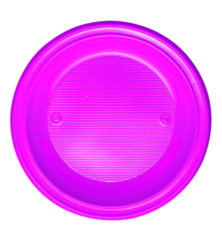 Plastic bord PS Diep fuchsia Ø22 cm (600 stuks) Plastic bord PS Diep fuchsia Ø22 cm (600 stuks)