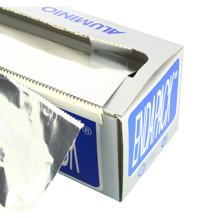 Aluminium folie wrap met Dispenser Box 40cmx300m 4Kg (1 stuk) Aluminium folie wrap met Dispenser Box 40cmx300m 4Kg (1 stuk)
