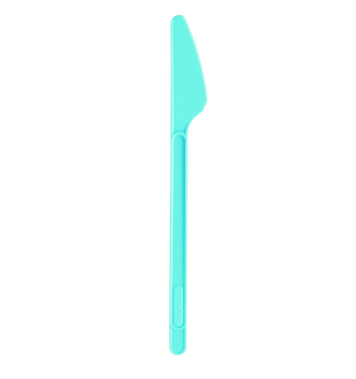 Plastic PS mes lichtblauw 17,5cm (20 stuks) Plastic PS mes lichtblauw 17,5cm (20 stuks)