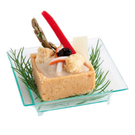 Plastic PS proefschotel Water groen 6,5x6,5x1,5cm (720 stuks)