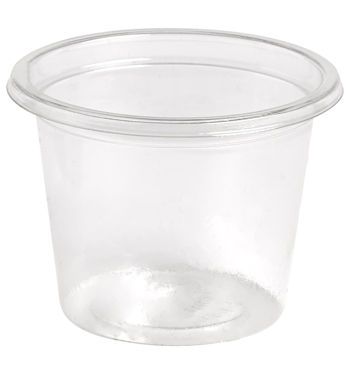 Plastic souffle beker rPET Kristal transparant 30ml Ø4,5cm (250 stuks) Plastic souffle beker rPET Kristal transparant 30ml Ø4,5cm (250 stuks)