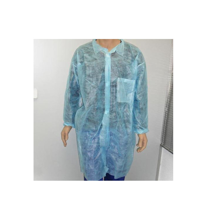 Wegwerp-laboratoriumjas TST PP Velcro Pocket blauw XL Wegwerp-laboratoriumjas TST PP Velcro Pocket blauw XL