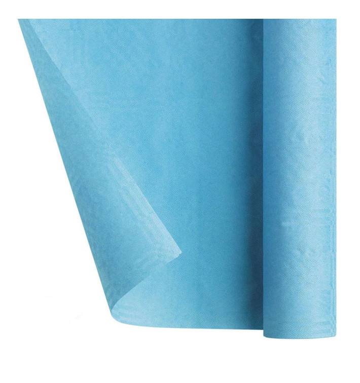 Papieren tafelkleed rol lichtblauw 1,2x7m (1 stuk) Papieren tafelkleed rol lichtblauw 1,2x7m (1 stuk)