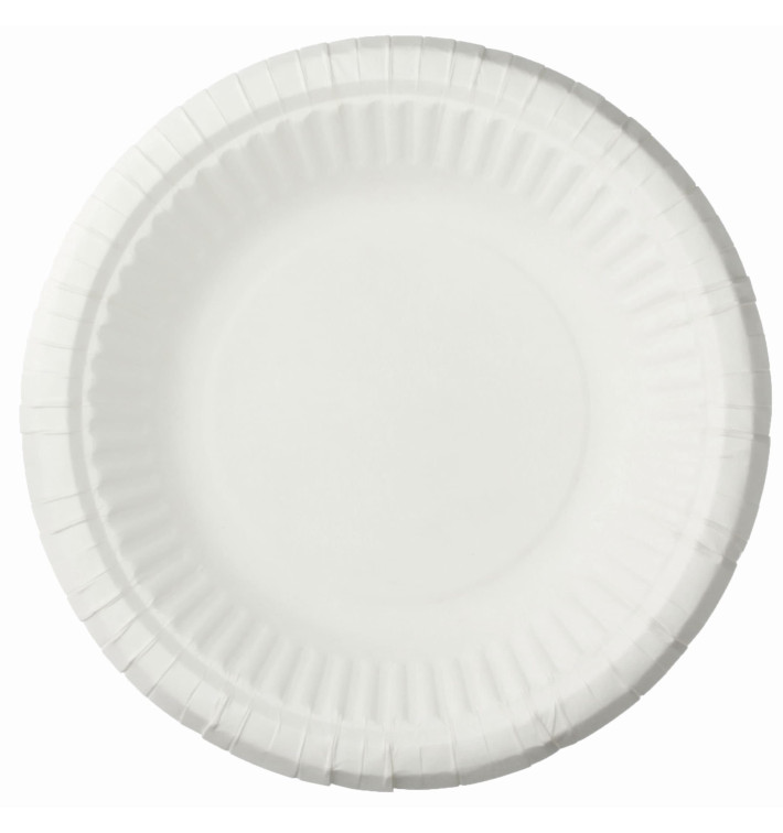 Papieren bord Diep wit 19cm (50 stuks) Papieren bord Diep wit 19cm (50 stuks)