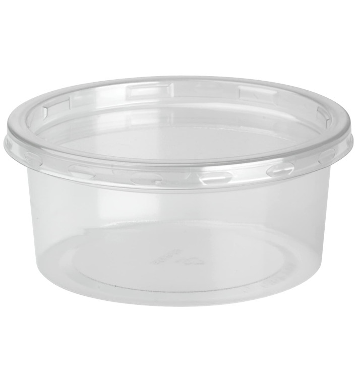 Plastic deli Container met Deksel rPET "DeliLite" 7,6Oz/217ml (500 stuks) Plastic deli Container met Deksel rPET "DeliLite" 7,6Oz/217ml (500 stuks)