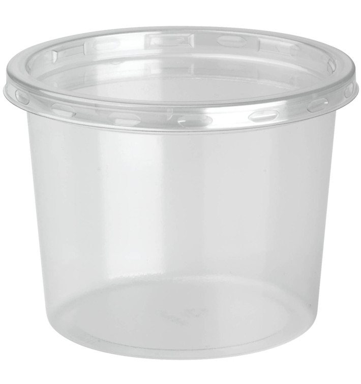 Plastic deli Container met Deksel rPET "DeliLite" 9,8Oz/279ml (500 stuks)