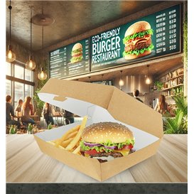 Kraft hamburgerbox Giant 23x17,5x8cm (175 stuks)