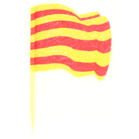 Vlag van Catalonië vleespennen 6,5cm (14400 stuks)