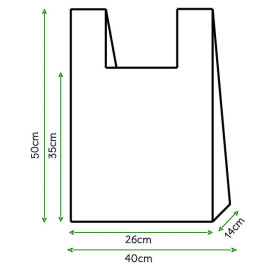 Plastic T-shirt tas wit 40x50cm (4000 stuks)