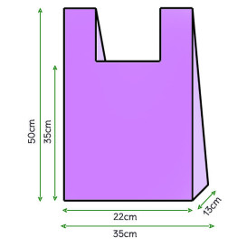 Plastic T-shirt tas lila 35x50cm (200 stuks) 