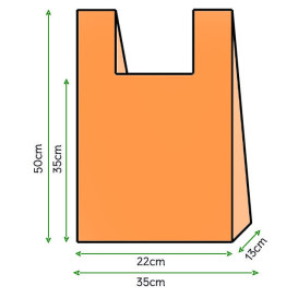 Plastic T-shirt tas oranje 35x50cm (5000 stuks)