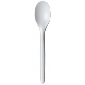 Plastic lepel  PS "Luxe" wit 17,5 cm (100 stuks) 