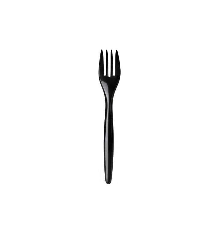 Plastic PS vork "Luxe" zwart 17,5 cm (100 stuks) Plastic PS vork "Luxe" zwart 17,5 cm (100 stuks)