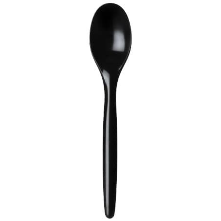 Plastic lepel PS "Luxe" zwart 17,5 cm (2000 stuks)