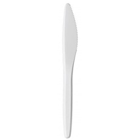 Plastic PS mes  "Luxe" wit 17,5 cm (2000 stuks)