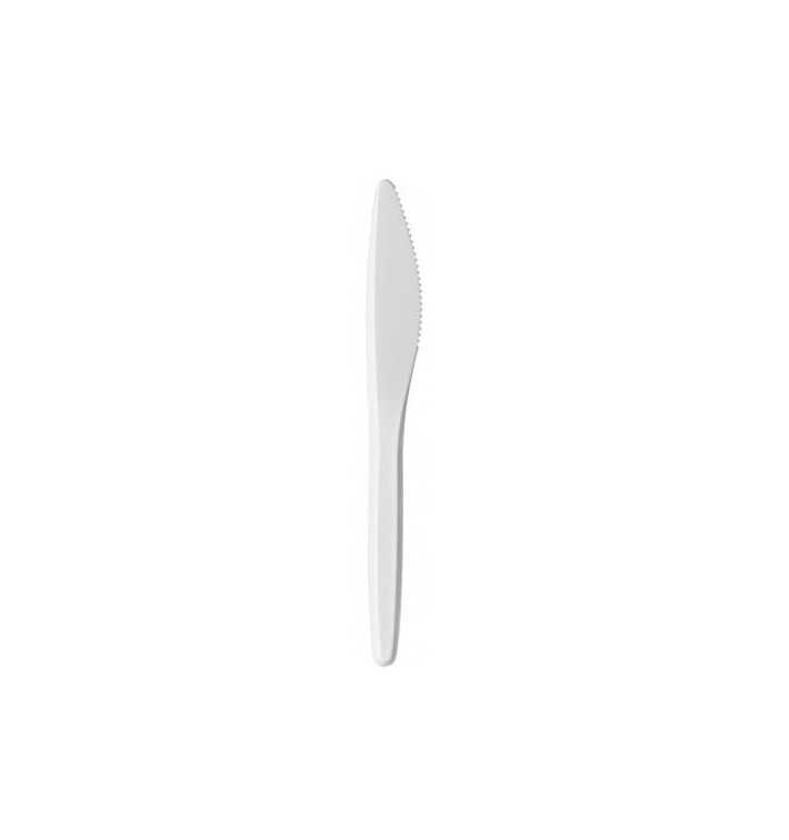 Plastic PS mes "Luxe" wit 17,5 cm (2000 stuks) Plastic PS mes "Luxe" wit 17,5 cm (2000 stuks)