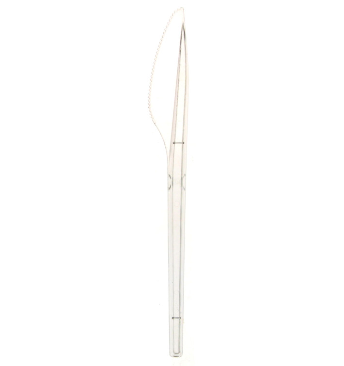 Plastic PS mes transparant 17cm (100 stuks) Plastic PS mes transparant 17cm (100 stuks)