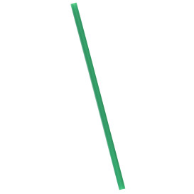 Plastic recht rietje PLA verpakt groen Ø0,8cm 18cm (400 stuks)