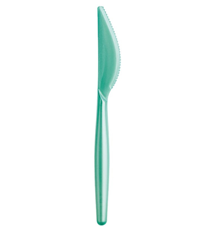 Plastic PS mes "Easy" tiffanen parel 18,5 cm (500 stuks) Plastic PS mes "Easy" tiffanen parel 18,5 cm (500 stuks)