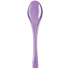 Plastic lepel  PS "Flen" lila transparant 14,5cm (3000 stuks)