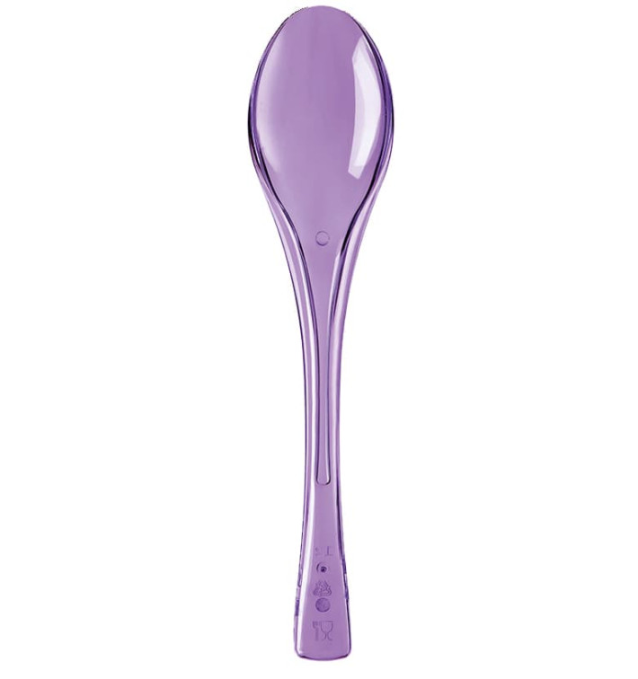 Plastic lepel PS "Flen" lila transparant 14,5cm (3000 stuks) Plastic lepel PS "Flen" lila transparant 14,5cm (3000 stuks)