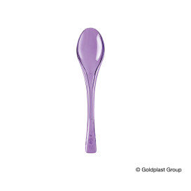 Plastic lepel  PS "Flen" lila transparant 14,5cm (3000 stuks)