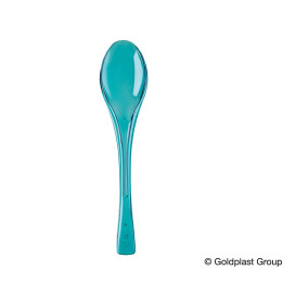 Plastic lepel PS "Flen" turkoois transparant 14,5cm (3000 stuks)