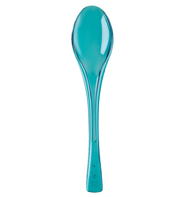 Plastic lepel PS "Flen" turkoois transparant 14,5cm (3000 stuks) Plastic lepel PS "Flen" turkoois transparant 14,5cm (3000 stuks)