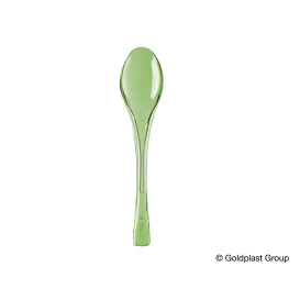 Plastic lepel  PS "Flen" limoengroen transparant 14,5cm (3000 stuks)