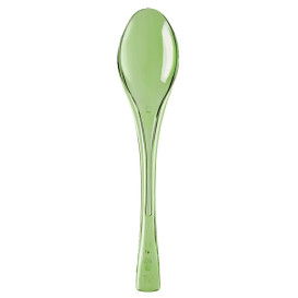 Plastic lepel  PS "Flen" limoengroen transparant 14,5cm (3000 stuks)