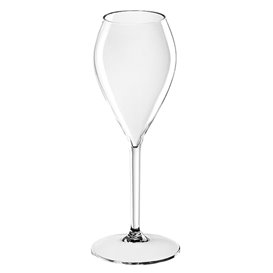 Plastic herbruikbaar glas Wijn PC transparant parel 240ml (1 stuk) 