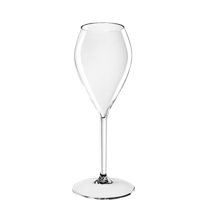 Plastic herbruikbaar glas Wijn PC transparant parel 240ml (1 stuk) 