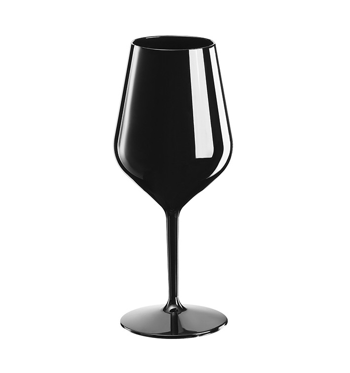Plastic herbruikbaar glas Wijn "Tritan" zwart 470ml (6 stuks) Plastic herbruikbaar glas Wijn "Tritan" zwart 470ml (6 stuks)