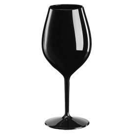 Plastic herbruikbaar glas Wijn "Tritan" zwart 510ml (6 stuks)