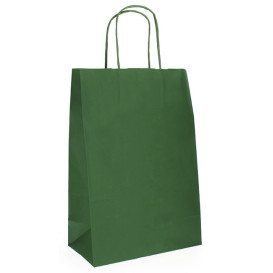 Papieren zak met handgrepen kraft groen 80g 20+10x29cm (250 stuks)