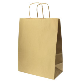 Papieren zak met handgrepen kraft Hawanna 100g 24+12x31cm (250 stuks)