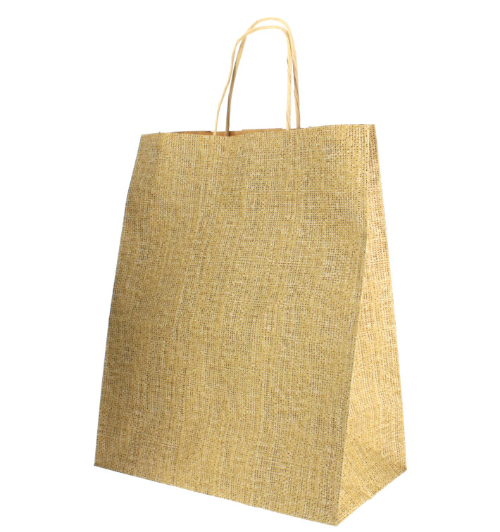 Papieren zak met handgrepen kraft 80g 26+14x32cm (250 stuks) Papieren zak met handgrepen kraft 80g 26+14x32cm (250 stuks)