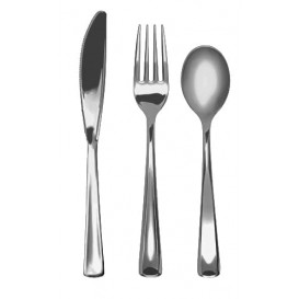 Bestekset vork, mes en lepel gemetalliseerd (10 sets)
