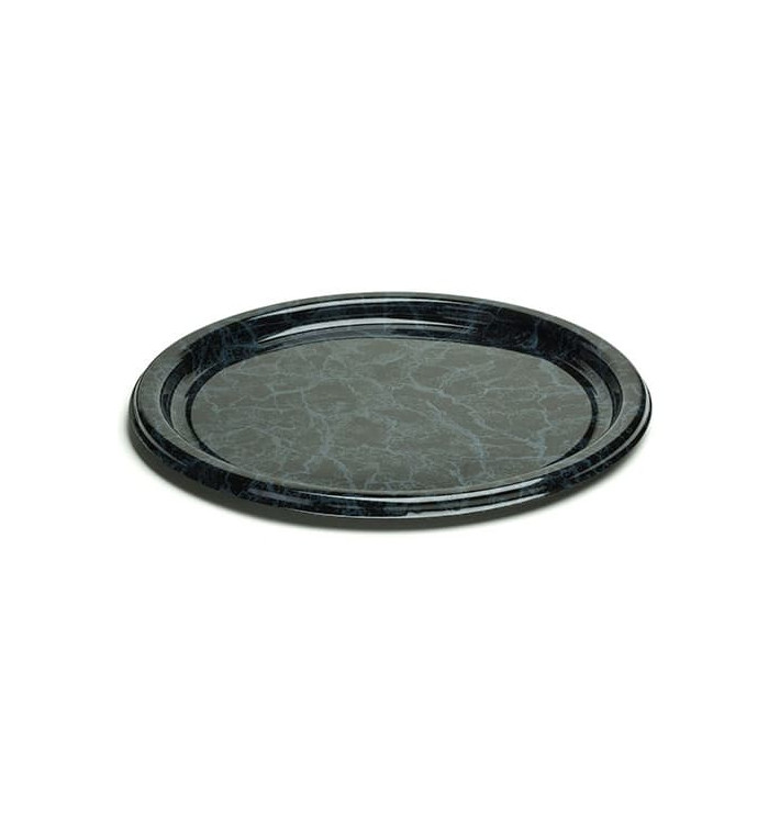 Plastic bord Rond vormig marmer Vein 18 cm (25 stuks) 